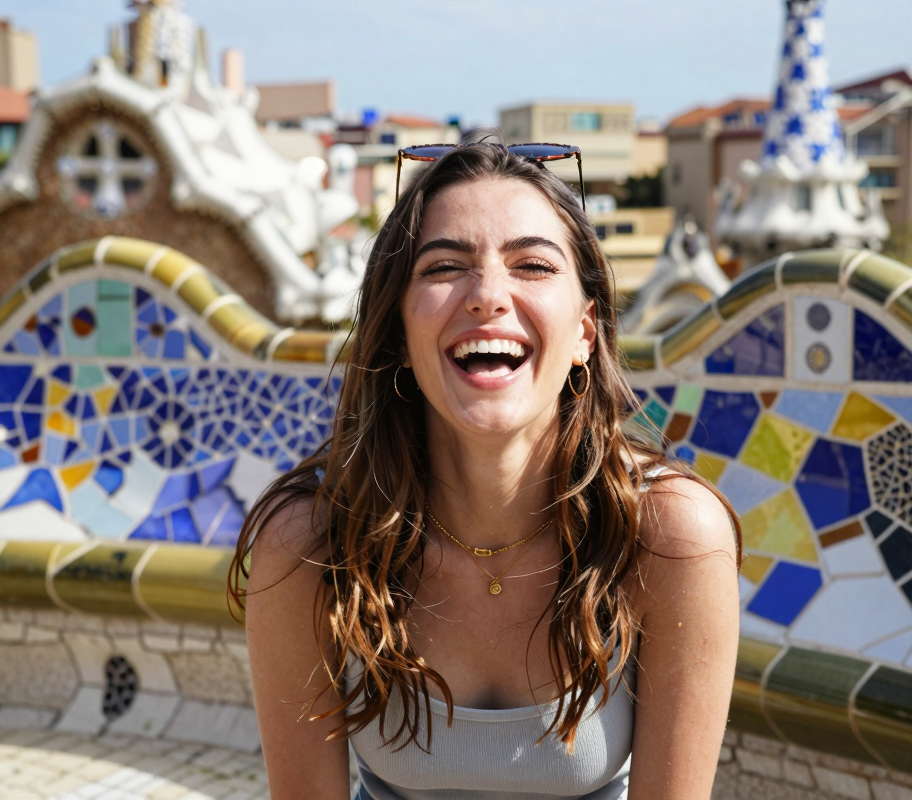 Sesión de retratos profesionales en el Parque Güell de Barcelona